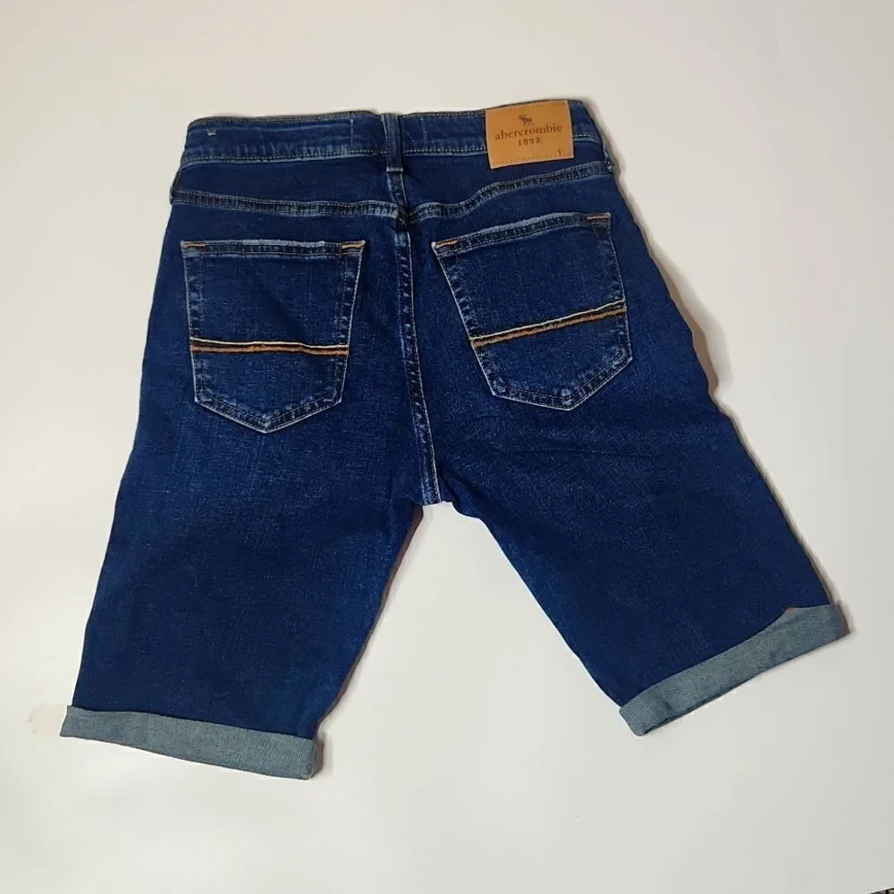 Abercrombie kids dark wash denim shorts